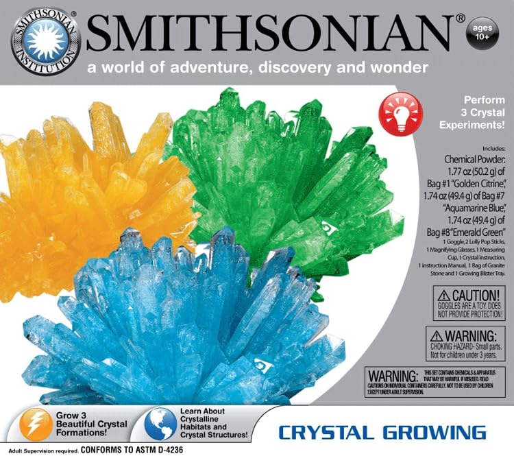 Amazon Com Smithsonian Crystal Growing Kit 3 Crystal Experiments Toys Games Amazon Com Smithsonian Crystal Growing Kit 3 Crystal Experiments Toys Games