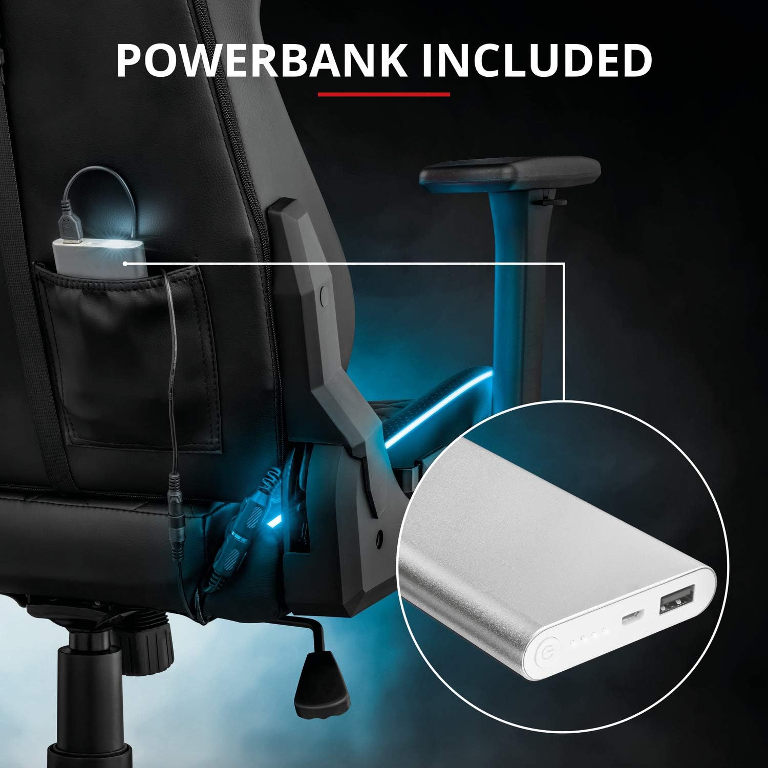 Trust Gaming Gxt 717 Rayza Gaming Chair With Rgb Led Lighting Black 126 X 74 X 66 Cm Amazon De Kuche Haushalt