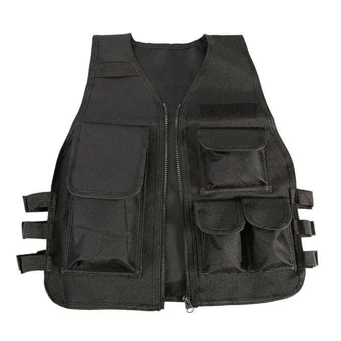 Dilwe Taktische Weste, Nylon Kinder Molle Weste mit Mehreren Taschen für Kinder Spiel CS Feldkampf