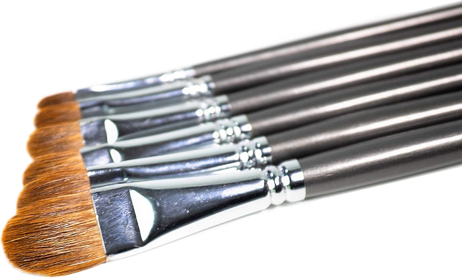 Red Sable Filbert Paint Brushes - Set of 6 Acrylic, Watercolor, Mixed Media or Oil Paint Brushes. Long Handle Professional Art Supplies for Canvas Painting