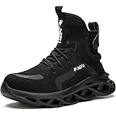 ORISTACO Work Safety Boots Breathable Lightweight Steel Toe Industrial Construction Landscaping Tennis Sneakers