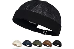 Initlove Docker Hat for Mens Mesh Beanie Cap Breathable Brimless Sailor Hat