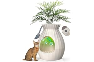 Freefa 【Upgraded】 Plant Litter Box with Odor Control System, Extra Large Cat Litter Box, Hidden Cat Litter Box Enclosure Furniture, Plant Litter Boxes for Cats, Kitty, with Door Curtain & Inner Liner