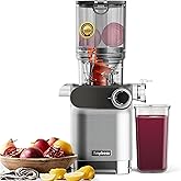 Anybear Cold Press Juicer, 200W Slow Masticating Juicer 4.3" Large Feed Chute Fit Whole Fruits Vegetables | Upgraded Auger | 
