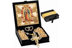 FUNPAR Lazo Para Boda Catolica, Crystal Wedding Lasso for Ceremony Catholic, Lazo De Bodas Para Los Novios, Wedding Crystal Rosary Gift(Gold)