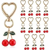Equsion 12 Pcs Cherry Keychain Bag Purse Charms Handbags Keyrings Gifts for Women Mother Cherry Party Favors Accessories