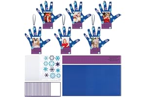 DoubleFill 24 Sets Winter Snowflake Handprint Crafts for Players DIY Christmas Frame Craft Make Your Own Snowflake Picture Frame Craft Holiday Party Birthday Home Winter Fun Activities