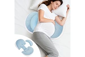 GLITERRA Pregnancy Pillow, Pregnancy Wedge Pillow for Sleeping Portable, Maternity Pillow for Pregnant Women, Body Pillow Support for Back, Belly(Blue)