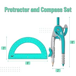 Mr. Pen- Compass and Protractor Set, Green, Compass