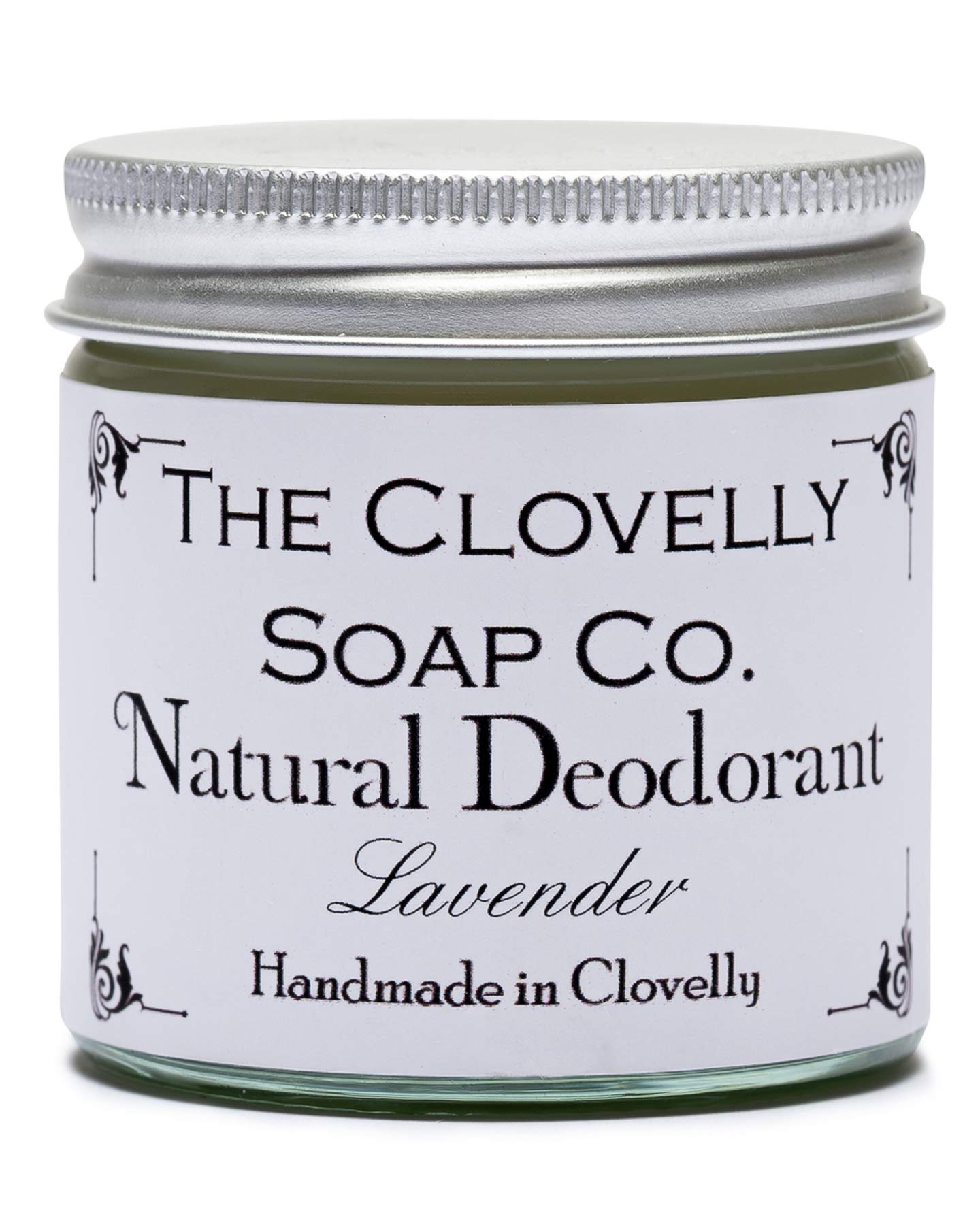 Clovelly Soap Co Natural Handmade Deodorant Balm Lavender 60g Glass Jar
