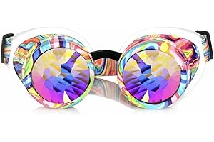 GloFX Kandi Swirl Padded Kaleidoscope Goggles Diffraction Rave Edm Limited Edition Rainbow