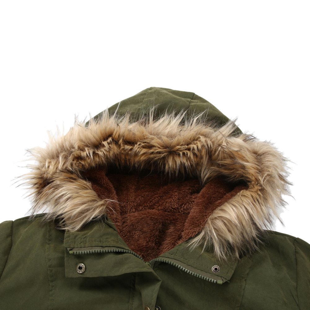 sunsoar lady women warm winter long jacket long sleeve coat parka outwear hooded