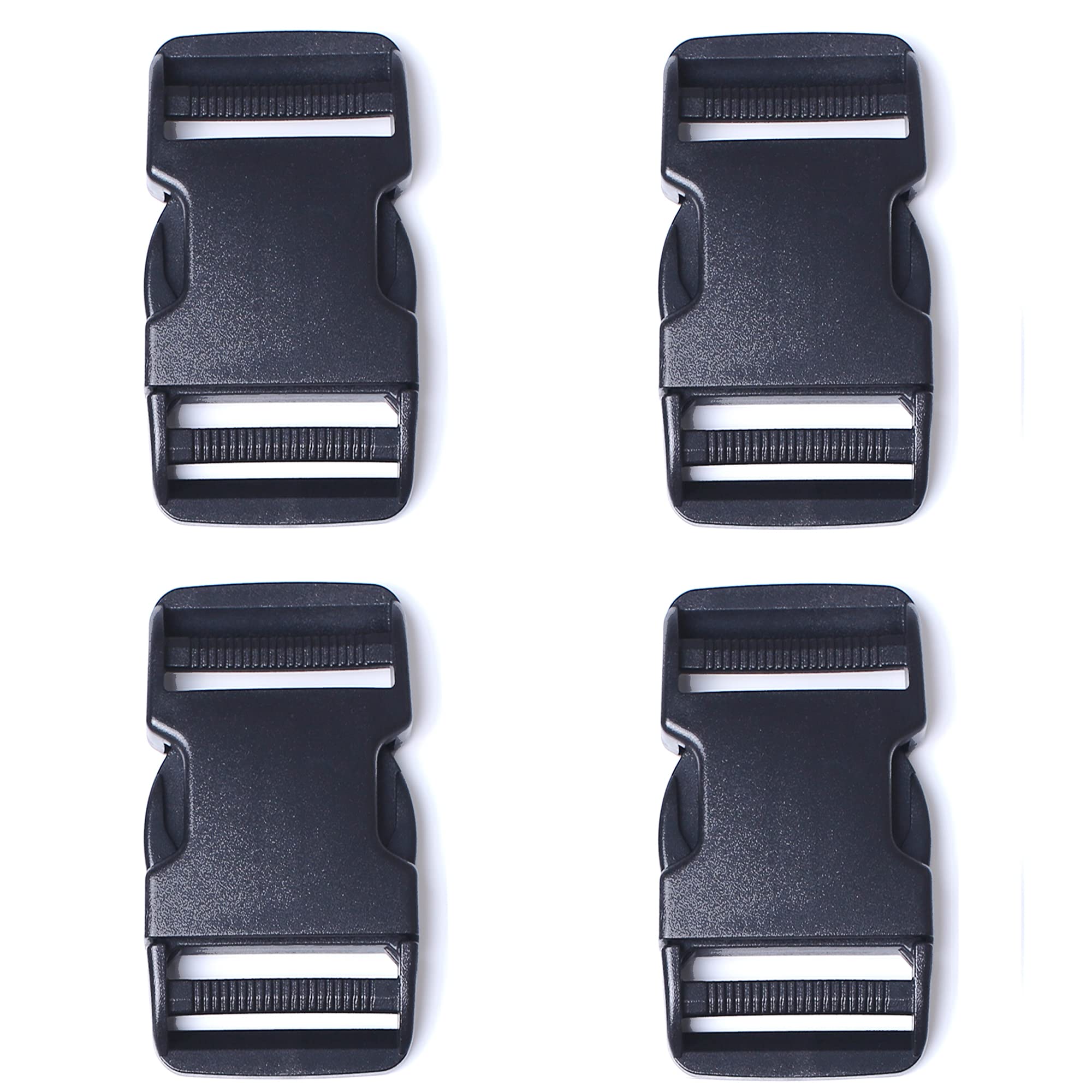 AXEN 4PCS Plastic Buckle, Dual Adjustable Side Quick Release Buckle for Bracelets Backpack Tactical Bag and Gear (25mm/1in)
