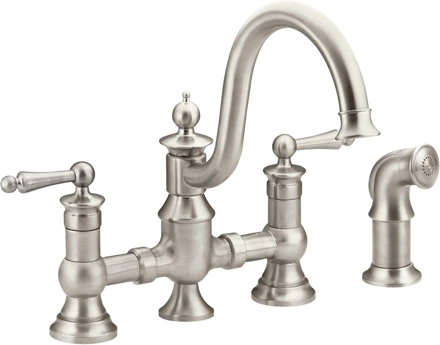 Moen S713srs Waterhill Two Handle Traditional Bridge Kitchen