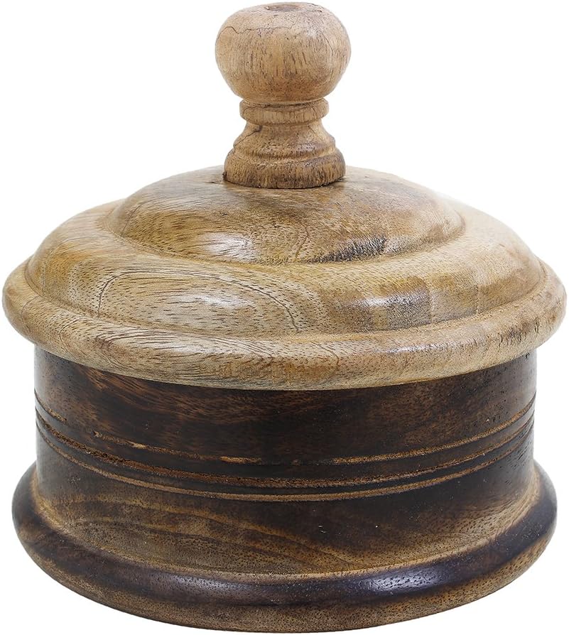 Store Indya Wooden Canning Jar Food Canister Storage Box with Lid Home Kitchen Decor Accessory