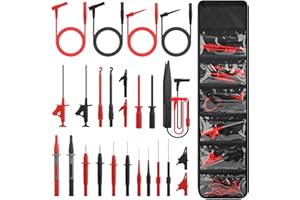 Linkstyle 25PCS Multimeter Test Leads Kit, Test Lead with Tool Package, Replaceable Wire Piercing Probes, Alligator Clips, Ho