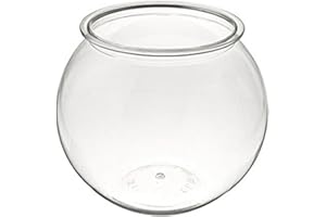 HANK & HARLEY Aquatic Wonder 2 Gallon Fish Bowl, Round Crystal Clear Plastic is Break-Resistant and Light Weight. Ideal for Betta Fish Aquarium, Home décor and Party Drinks
