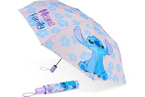 Disney Automatic Umbrella for Adults Teens Kids - Folding Telescopic Umbrella Lightweight Travel School Work - Stitch Gifts