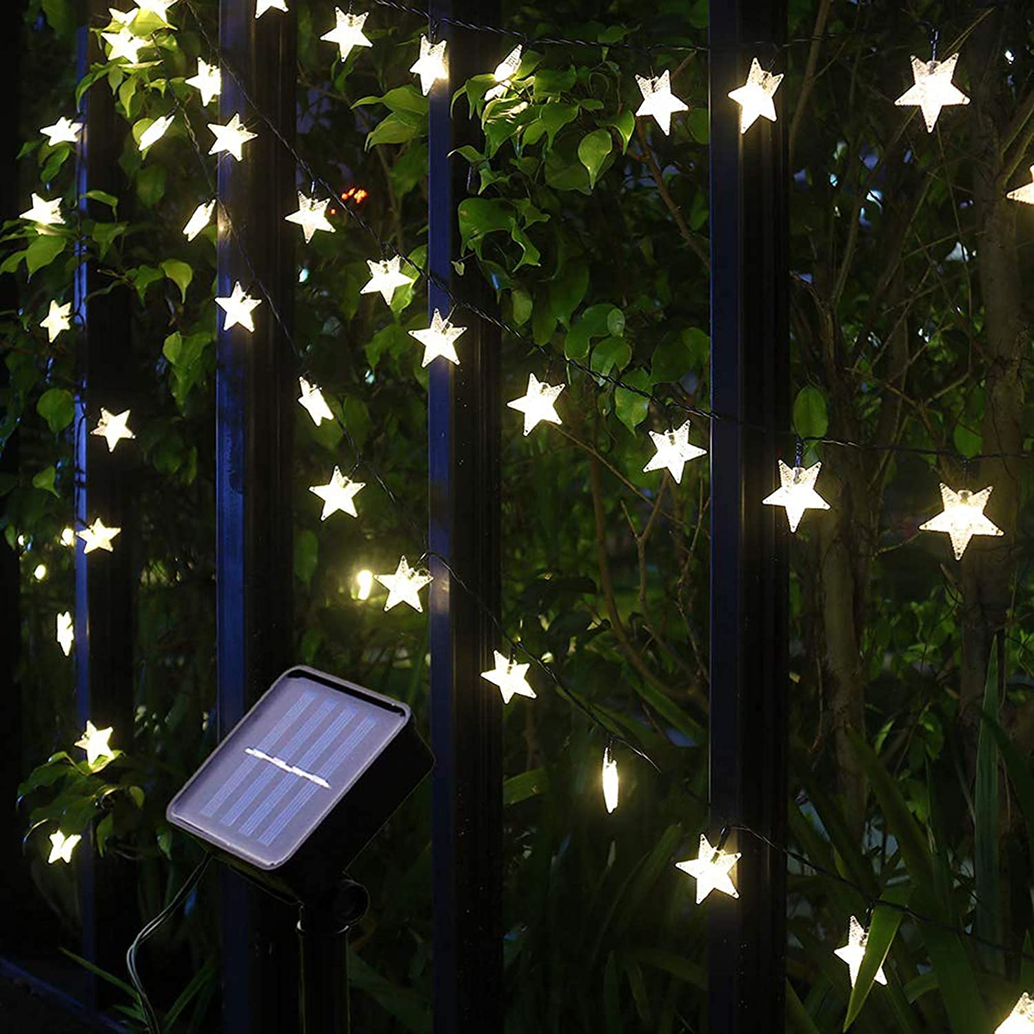 Solar String Lights, 29Ft/9M 60 LED Solar Star String Lights Warm White Solar Powered Fairy Lights Outdoor 8 Modes Waterproof Festival Lighting for Garden Patio Yard Home Wedding Party Decoration