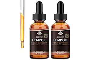 HMONE Hemp Oil -2 Packs Maximum Strength - Pure & CO2 Extract Drops - 100% Natural Organic, Vegan, Non-GMO Free