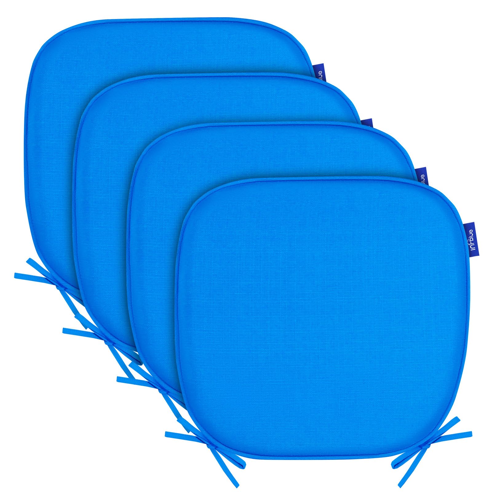 SleepMan Outdoor 17"x16" Chair Cushions with Ties Set of 4, Water Resistant All Weather U-Shape Seat Pads for Patio Garden Furniture Indoor Fade Resistant Patio Cushions (Sky Blue) Image SleepMan Outdoor 17"x16" Chair Cushions with Ties Set of 4, Water Resistant All Weather U-Shape Seat Pads for Patio Garden Furniture Indoor Fade Resistant Patio Cushions (Sky Blue) Image