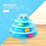 FurDreams Cat Roller Ball Toy Interactive Blue 3 Tier Puzzle Tower view 2