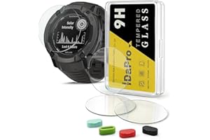 iDaPro [4Pcs Screen Protector for Garmin Instinct 2X Solar Tactical(Not for Instinct 2/2s/3)+[4Pcs] Silicone Anti-dust Plugs,