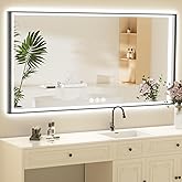 60x30 LED Bathroom Mirror with Lights, Black Aluminum Framed, Backlit + Front Lit, Lighted Bathroom Vanity Mirror for Wall, A