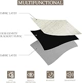 CUCRAF 100% Blackout Curtains 52x72 Inches Two Panels Beige Eyelet Thermal view 3