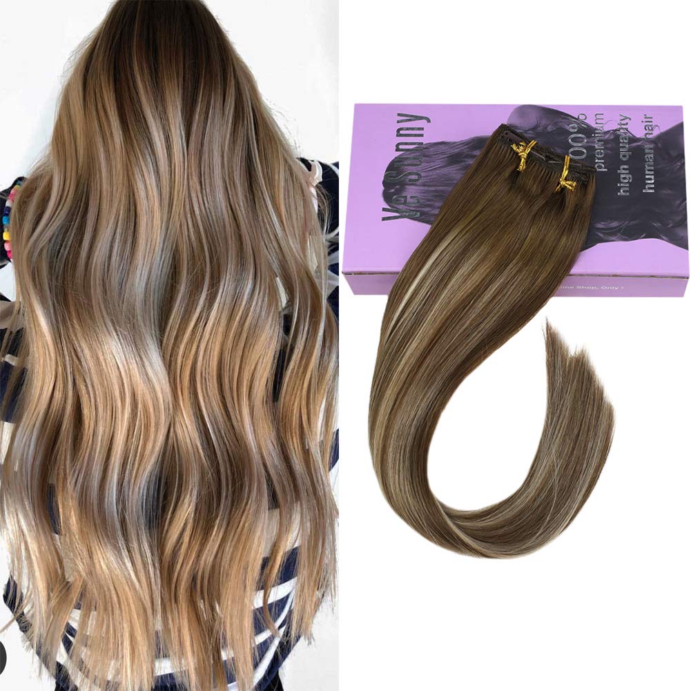 Amazon Com Vesunny 16inch Clip In Hair Extensions Blonde