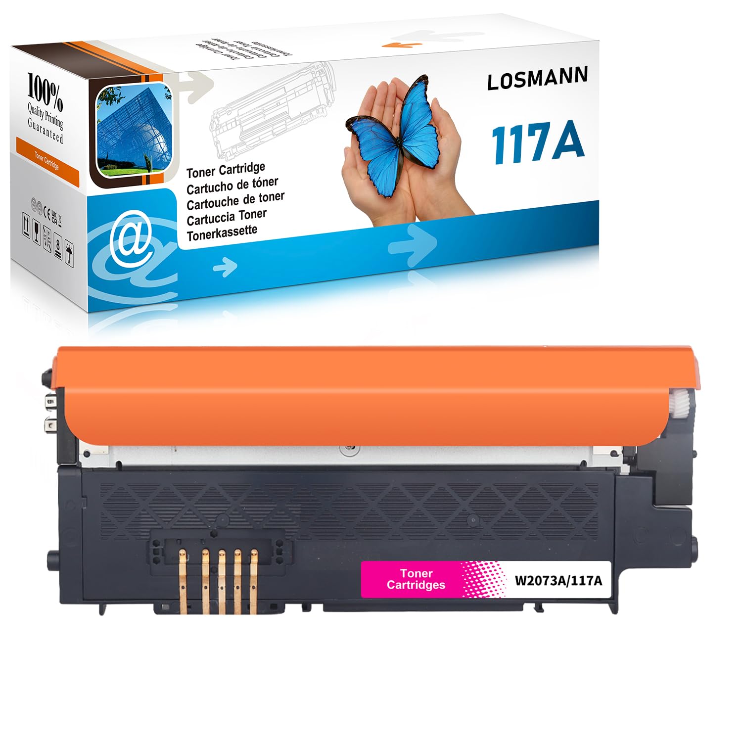 LOSMANN 117A Toner Compatible With HP 117A W2073A Toner With Chip For HP Color Laser 150, 150NW, 150 Series, 170, 178NW, 178NWG, 179 FNG, 179 FNW MFP (Magenta)