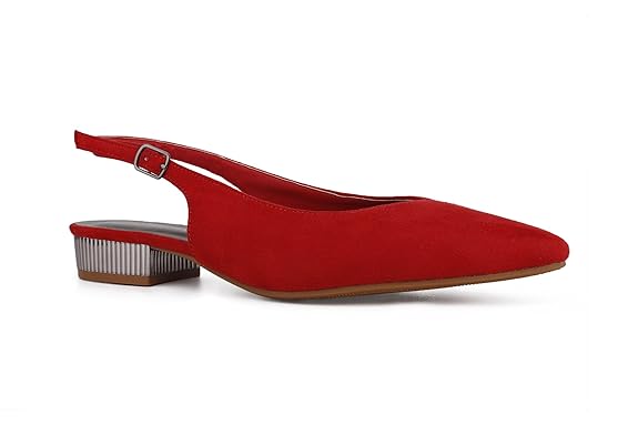 MaxMuxun Damen Slingback Ballerinas Knöchelriemchen Niedriger Blockabsatz