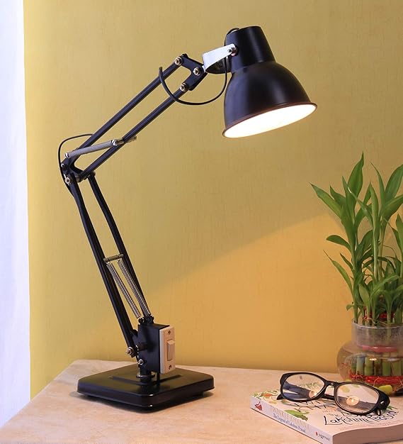 Square Black Doctor Flexible Study lamp by Devansh for Desk/Reading/Gift