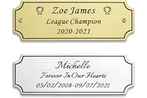3"W x 1"H, Custom Elegant Engraved Plate, Personalized Memorial Name Plate for Trophy, Frames, Urn, Brass or Stainless Steel 