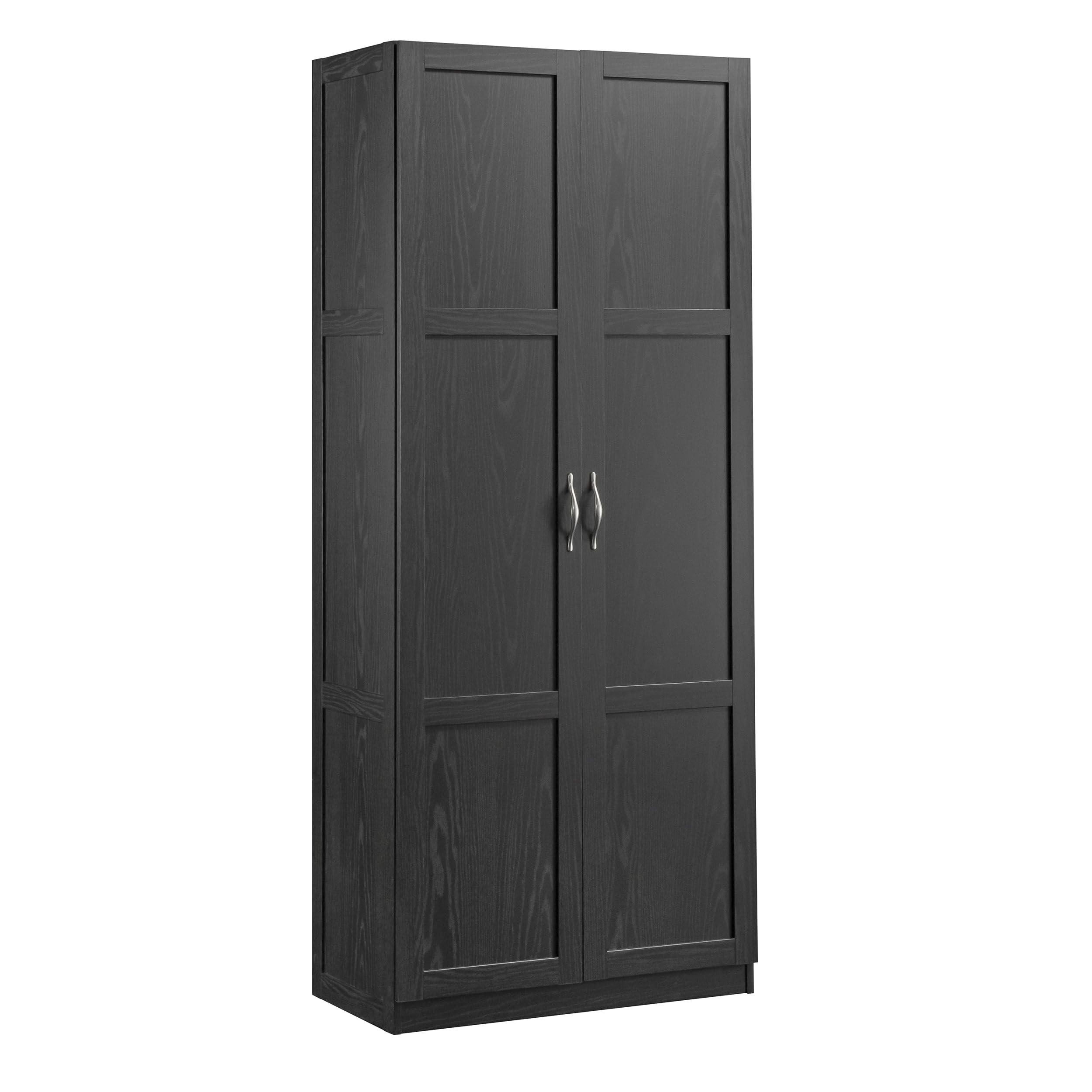 Photo 1 of **It is used, it is missing a part, it is not known if it works 100%.**Sauder Tall Storage Cabinet, Black, 4 Adjustable Shelves, Multi-Room Use