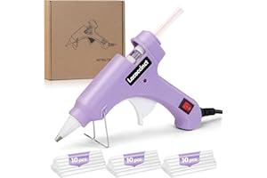 LACOCCINCT Hot Glue Gun, Mini Hot Glue Gun Kit with 30 Glue Sticks, Fast Preheating Hot Melt for School Crafts DIY Arts and Quick Home Repairs, 20w Light Purple