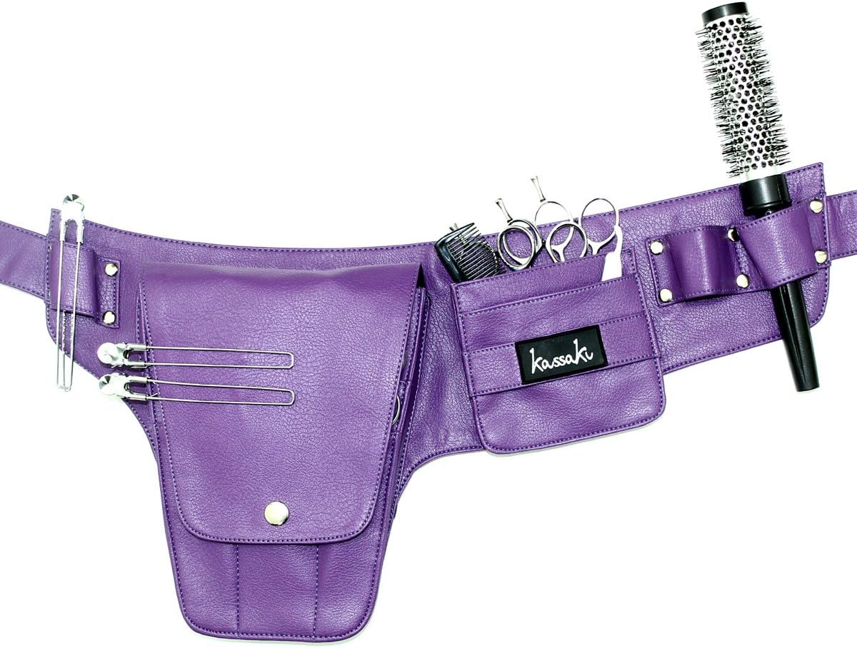 Kassaki Hairdressing Tool Belt Scissor Holster Pouch Bag In Purple
