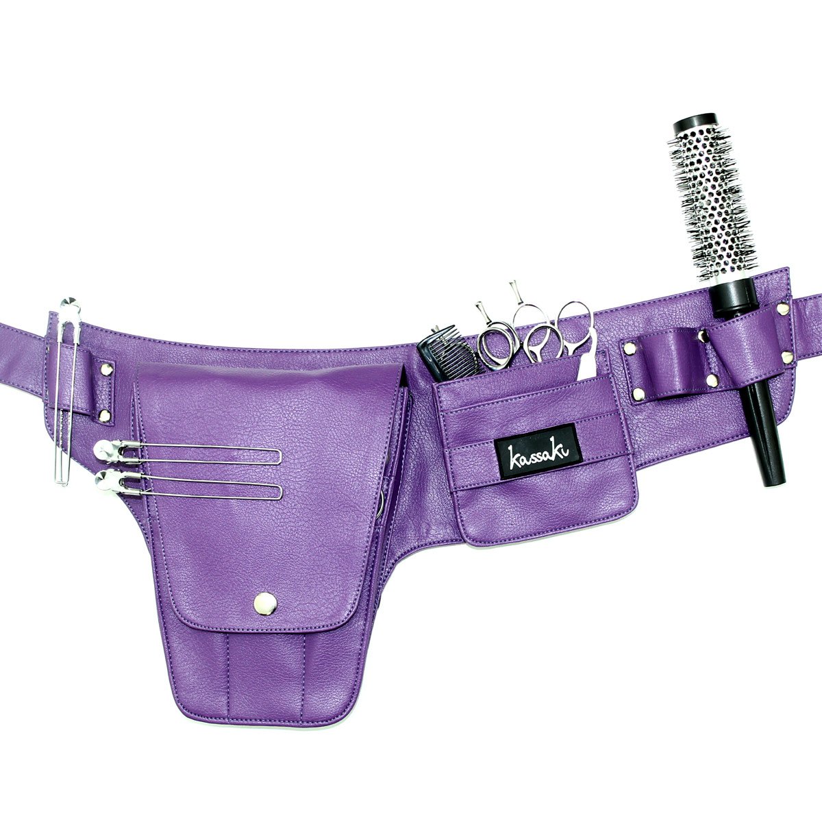 Kassaki Hairdressing Tool Belt Scissor Holster Pouch Bag in Purple