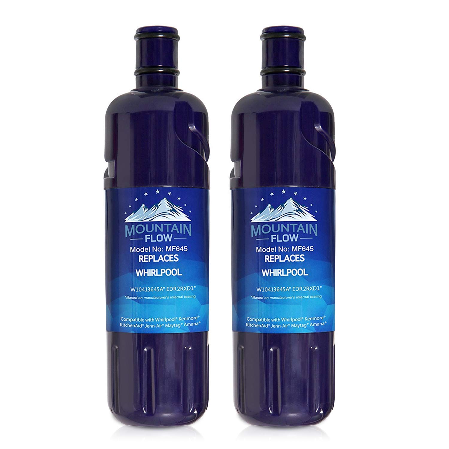 Mountain Flows W10413645A EDR2RXD1 Water Filter Cap Replacement, Compatible with W10413645a Water Filter EDR2RXD1 Refrigerator Water Filter 2 Kenmore 9082, 469082 469903 9903 Water Filter - 2pack