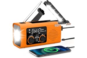 NITIGO Emergency Weather Radio, NOAA Hand Crank Radio Solar Charged AM FM Radio with Flashlight, Retractable Reading Lamp, SOS Alarm, Headphone Jack for Outdoor Hurricane Camping Survival Essentials