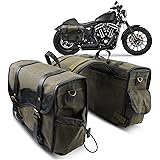 NICECNC Motorcycle Saddlebags Vintage Oil Waxed