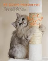Feandrea Cat Tree Tower 84 cm Large Cat Perch 56x40 cm 2 Caves Cream view 6