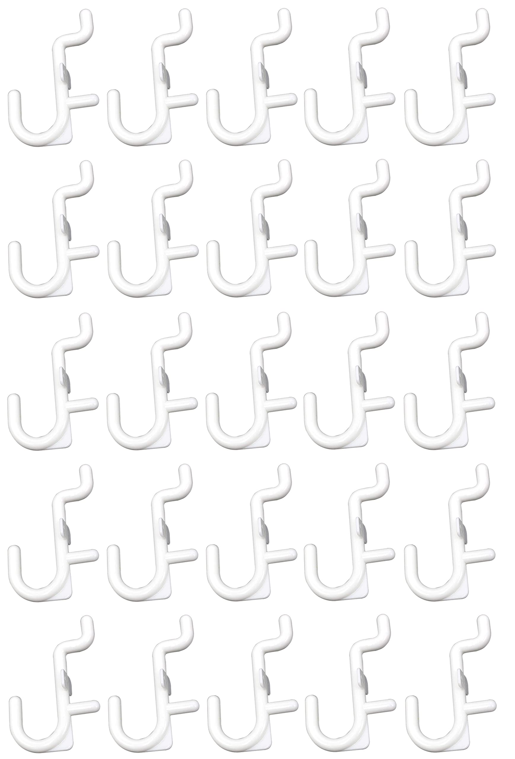Photo 1 of JSP Manufacturing Peg Board Non-Locking Plastic J Hook Style Hooks | Garage Tool Storage Craft Hooks Pegboard Asscessories (50, White)