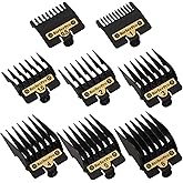 8PACK Premium Clipper Guards Compatible with BaByliss Barberology FX825, FX870, FX880, and FX673, Trimmer Replacement Guards for Babyliss Clippers, Black