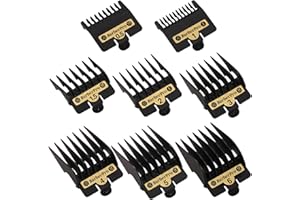 VALLNEI 8PACK Premium Clipper Guards Compatible with BaByliss Barberology FX825, FX870, FX880, and FX673, Trimmer Replacement Guards for Babyliss Clippers, Black