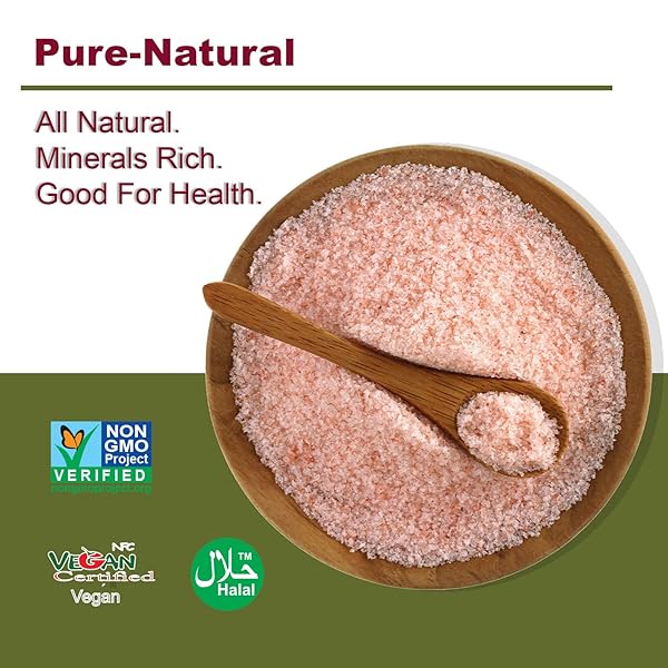 HIMALAYAN CHEF HIMALAYAN PINK SALT – 5 LBS FINE GRAIN PLASTIC JAR – 100% NATURAL AND PURE GOURMET CRYSTAL – CONTAINS 84 ESSENTIAL MINERALS | KOSHER AND VEGAN CERTIFIED