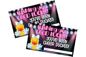 Lashicorn You’ve Been Cheer Ducked Cards Tags Wishing You Luck | 50 pk 2 x 3.5” Squad Game for Competition Put on Cars Pins Gift Team Activity