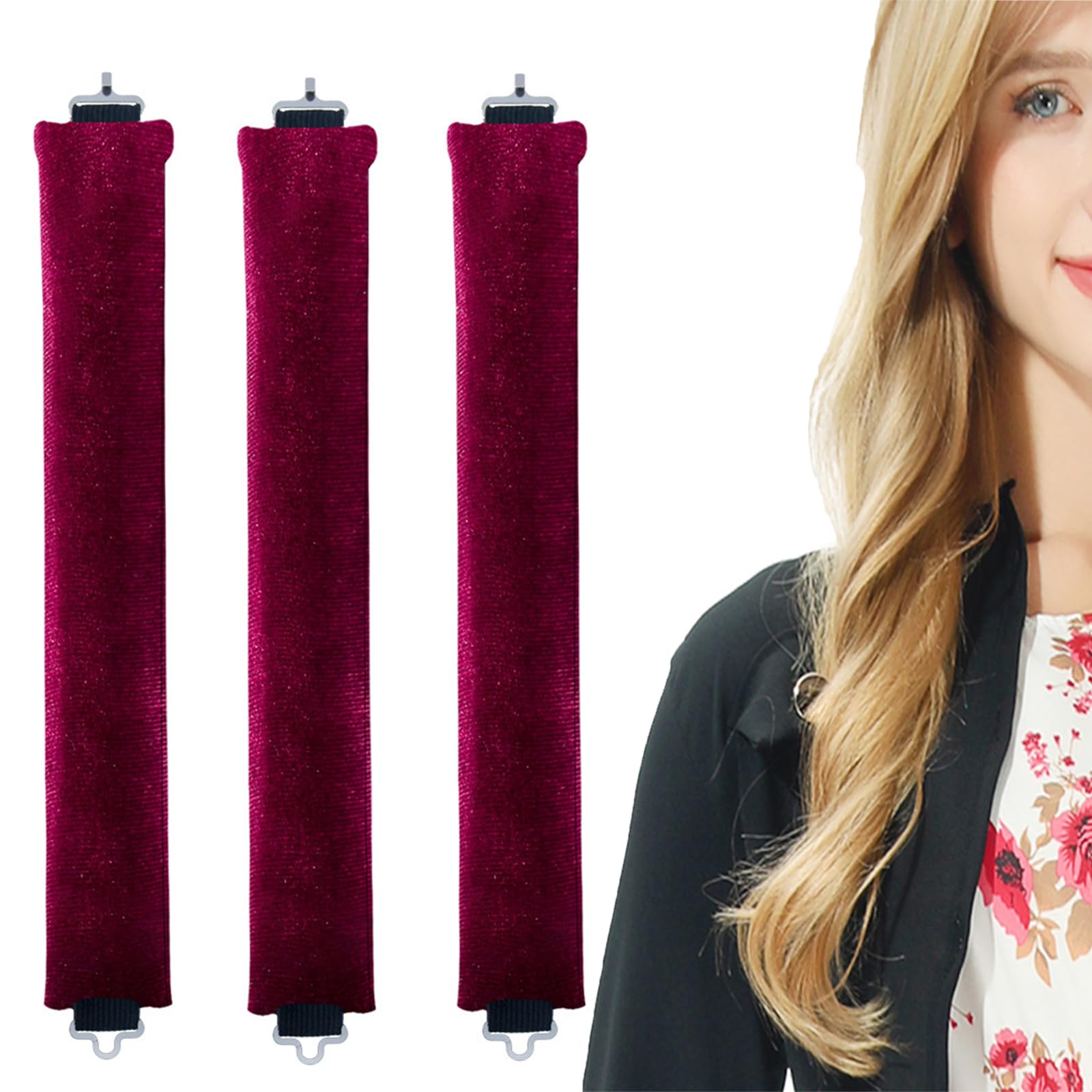 YFelomatric Heatless Curls Pack of 3, Velvet Curlers Overnight, Curlers Without Heat for Long Hair, Suitable for Medium to Long Hair