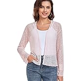 Womens Bolero Shrugs for Evening Dresses Elegant Cropped Shrug Long Sleeve Cardigan Lightweight Knit Cover Up