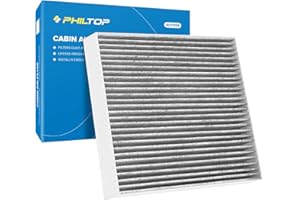 PHILTOP Cabin Air Filter, Replacement for Sonata 2006-2010, Santa Fe 2007-2009, Optima 2006-2010, Azera 2006-2008, Premium ACF059(CF10381) Cabin Filter with Activated Carbon, Filter Up Dust Pollen